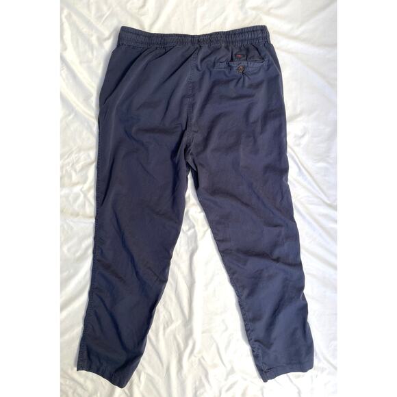 Faherty Essential Cotton Navy Blue Essential Drawstring Travel Lounge Pants, XL - Picture 2 of 6